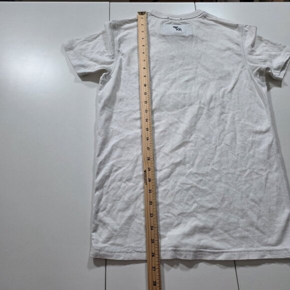 Abercrombie & Fitch Muscle T Shirt Men S White Felt Logo Applique SS Preppy Y2K - Picture 7 of 12